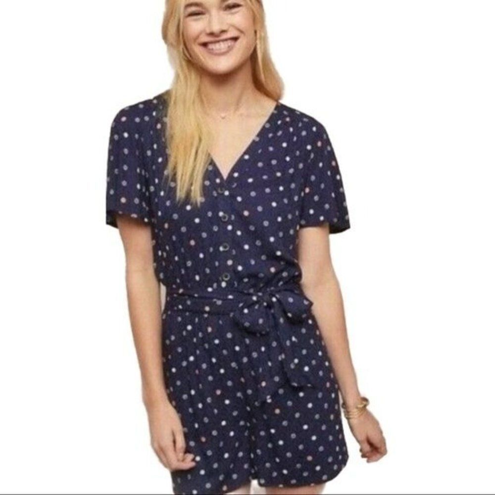 Ett:twa Bartlett Navy Printed Short Romper